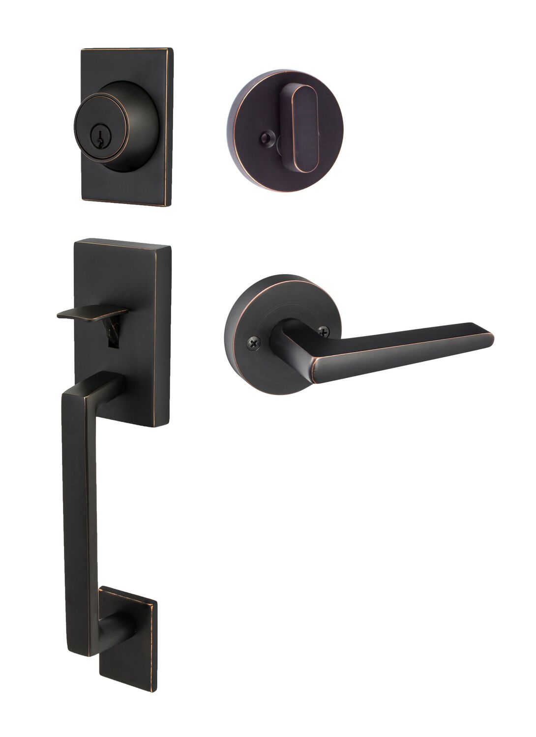 Sure-Loc KN507-R-BS-RD Koln Handleset with Basel Round Handleset Trim