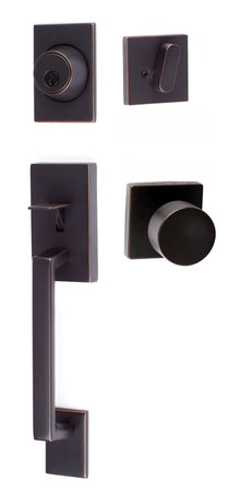 Sure-Loc KN507-S-BG-SQ Koln Handleset with Bergen Square Handleset Trim