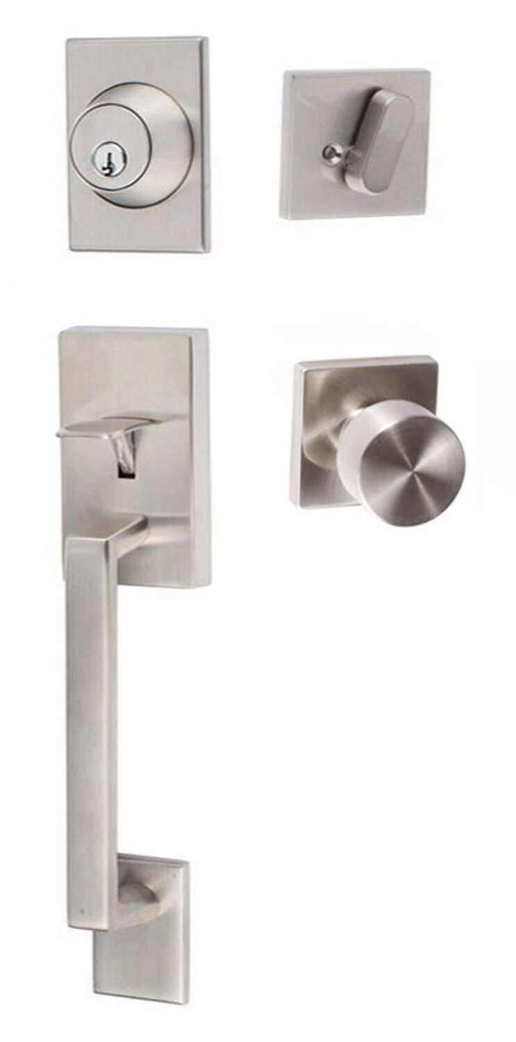 Sure-Loc KN507-S-BG-SQ Koln Handleset with Bergen Square Handleset Trim