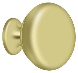 Deltana KR114U3 Knob Round Solid; Bright Brass Finish.