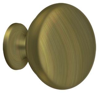Deltana KR114U3 Knob Round Solid; Bright Brass Finish.