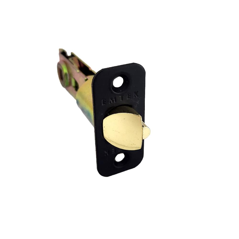 Emtek LC4-DLB275R-US19 Key in Lever or Knob 2-3/4" Backset 1/4" Radius Corner Deadlatch Flat Black Finish.