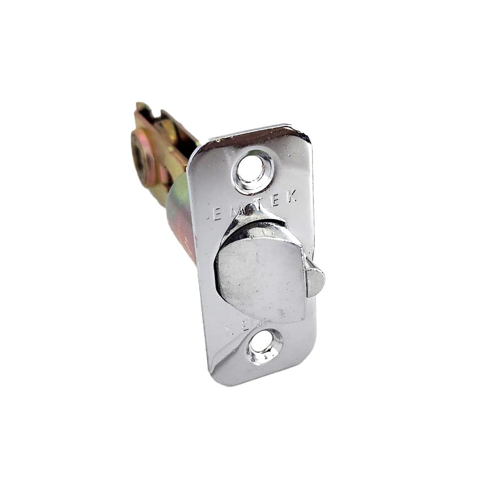 Emtek LC4-DLB275R-US26 Key in Lever or Knob 2-3/4" Backset 1/4" Radius Corner Deadlatch Polished Chrome Finish.