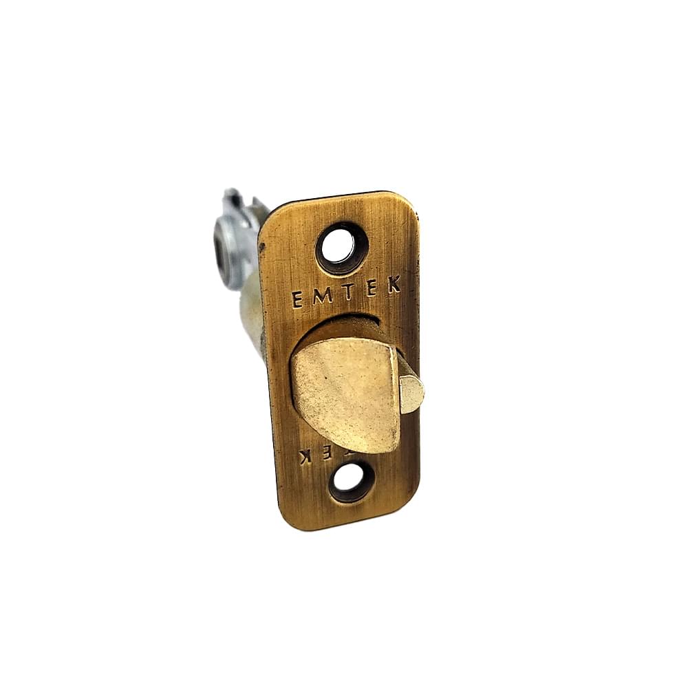Emtek LC4-DLB275R- Key in Lever or Knob 2-3/4" Backset 1/4" Radius Corner Deadlatch Polished Brass Lifetime Finish.