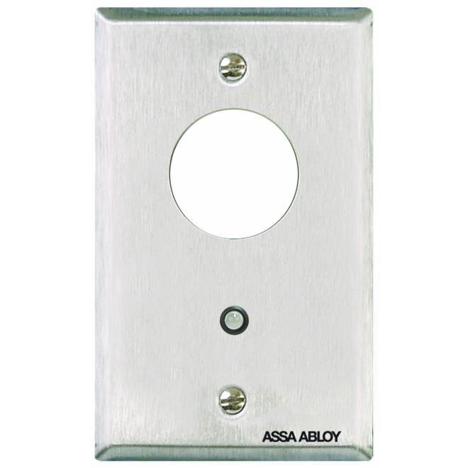 Securitron MKA Single Gang Alternate Mortise Key Switch Satin Stainless Steel Finish.