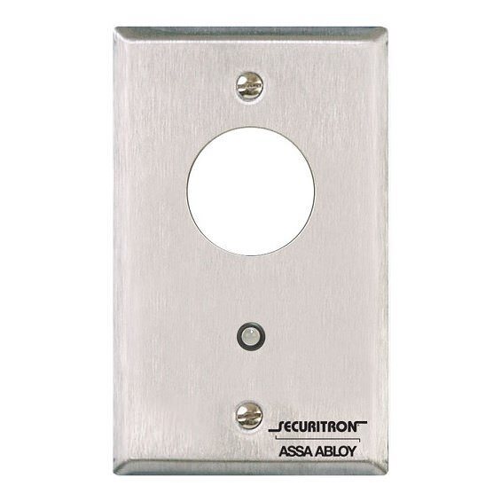 Securitron MK Single Gang Mortise Key Switch Momentary Satin Stainless Steel Finish.