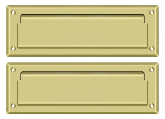 Deltana MS627U3 Mail Slot 8-7/8" with Back Plate; Bright Brass Finish.