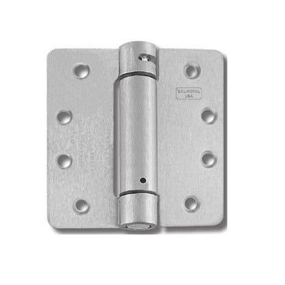 Cal-Royal NEWSH44R 4" x 4" Full Mortise 1/4" Radius Round Corner Spring Hinge.