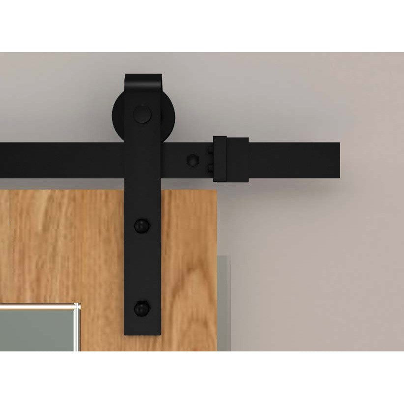 Orca Hardware FTST-8 8' Barn Door-Flat Track Kit With Standard Drop Hangers