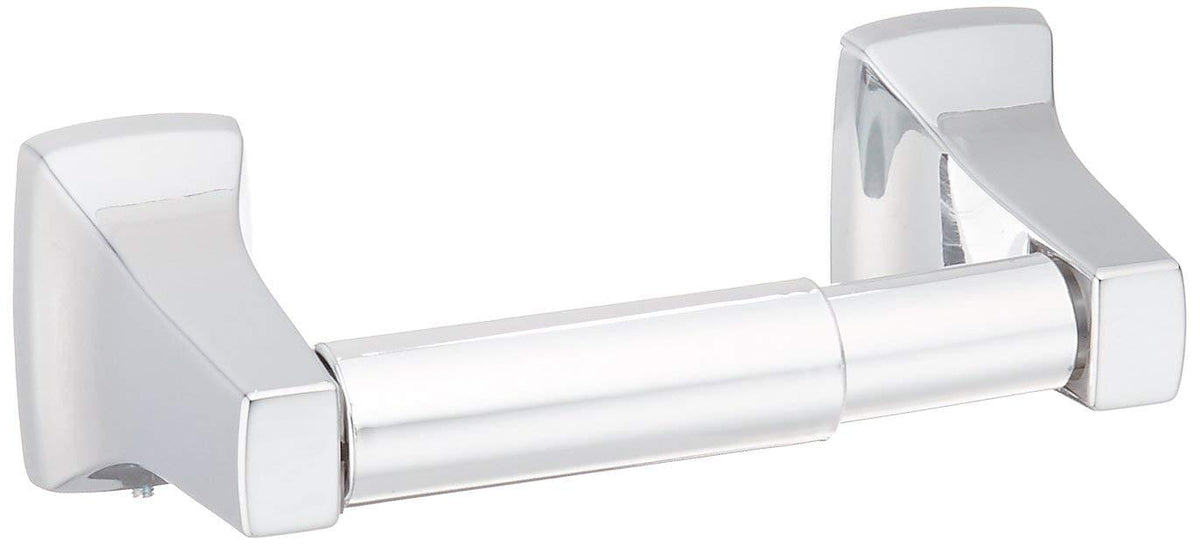 Moen P5080 Contemporary Spring Loaded Paper Holder with White Roller Bright Chrome Finish.