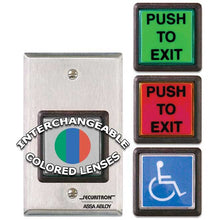 Securitron PB2E Push Button Momentary Single Gang Green / Red / Handicap Satin Stainless Steel Finish.