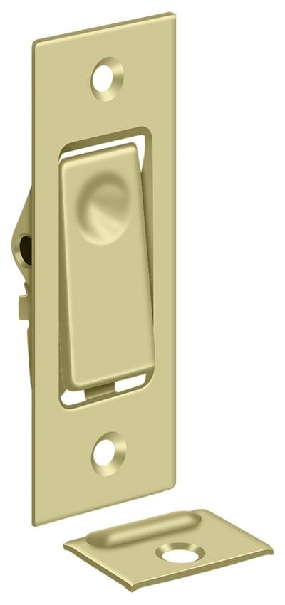 Deltana PDB42U3-UNL Pocket Door Bolts; Jamb Bolt; Unlacquered Bright Brass Finish.