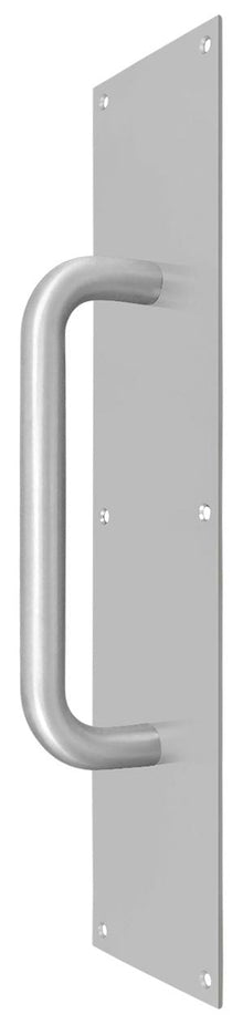Deltana PPH4016U32D Pull Plate with Handle 4" x 16" S/S; Satin Stainless Steel Finish.