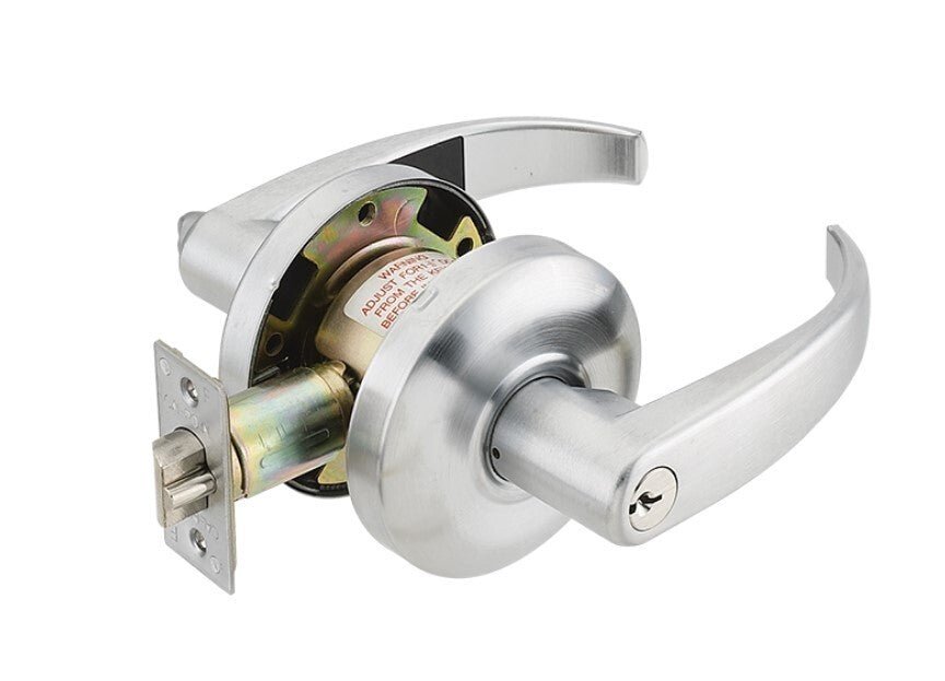 Cal-Royal RL05 Grade 2 Keyed Storeroom Door Lever Lockset with 2-3/4" Backset.