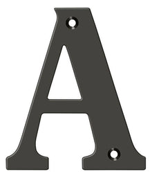 Deltana RL4A-10B 4" Residential Letter A; Oil Rubbed Bronze Finish.