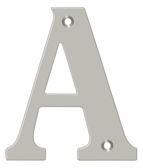 Deltana RL4A-15 4" Residential Letter A; Satin Nickel Finish.