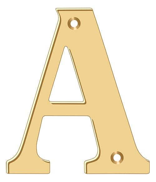 Deltana RL4A-CR003 4" Residential Letter A; Lifetime Brass Finish.