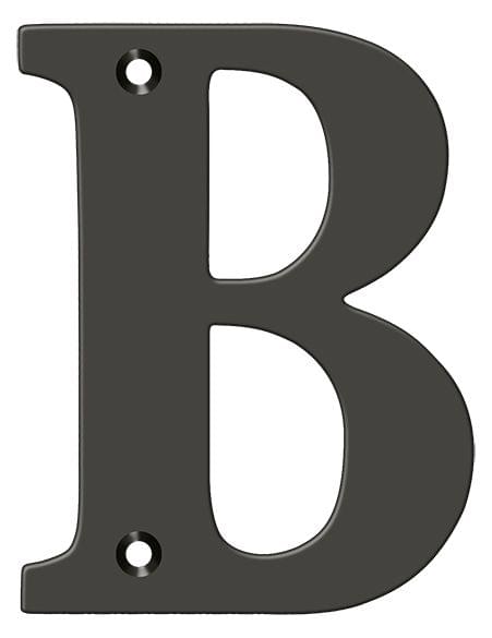 Deltana RL4B-10B 4" Residential Letter B; Oil Rubbed Bronze Finish.