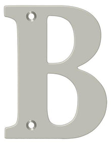 Deltana RL4B-15 4" Residential Letter B; Satin Nickel Finish.