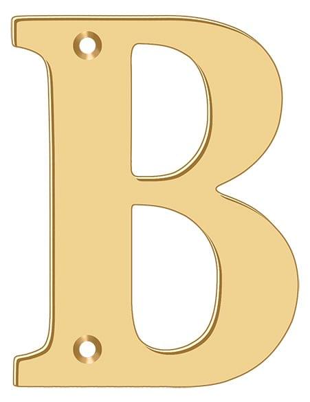 Deltana RL4B-CR003 4" Residential Letter B; Lifetime Brass Finish.