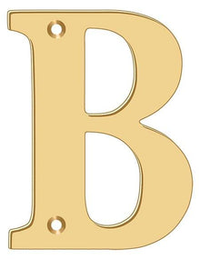 Deltana RL4B-CR003 4" Residential Letter B; Lifetime Brass Finish.