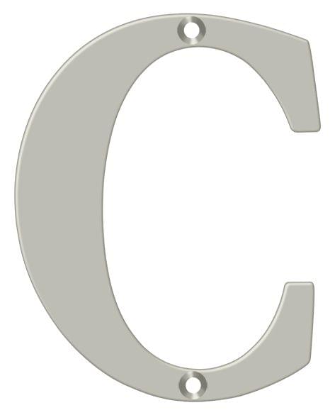 Deltana RL4C-15 4" Residential Letter C; Satin Nickel Finish.