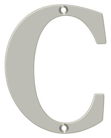 Deltana RL4C-15 4" Residential Letter C; Satin Nickel Finish.