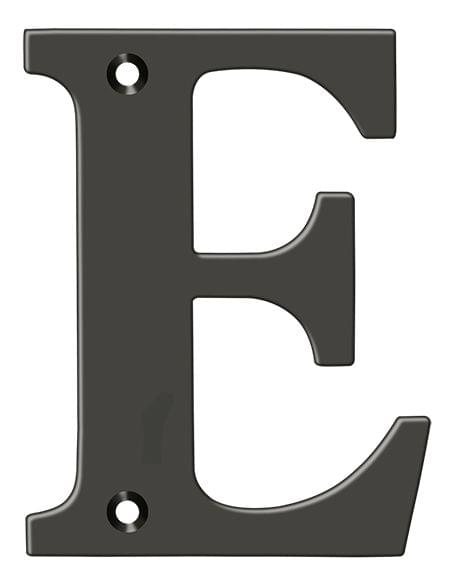 Deltana RL4E-10B 4" Residential Letter E; Oil Rubbed Bronze Finish.