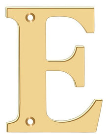 Deltana RL4E-CR003 4" Residential Letter E; Lifetime Brass Finish.