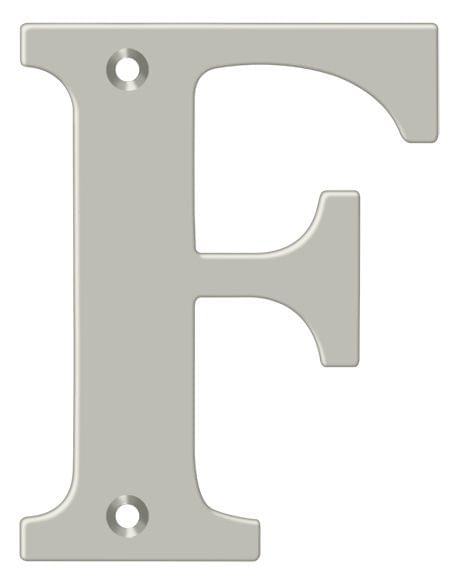 Deltana RL4F-15 4" Residential Letter F; Satin Nickel Finish.