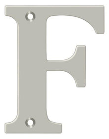Deltana RL4F-15 4" Residential Letter F; Satin Nickel Finish.