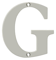 Deltana RL4G-15 4" Residential Letter G; Satin Nickel Finish.