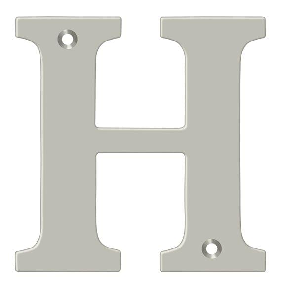Deltana RL4H-15 4" Residential Letter H; Satin Nickel Finish.