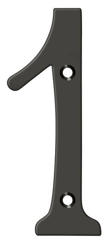Deltana RN4-1U10B 4" Numbers; Solid Brass; Oil Rubbed Bronze Finish.