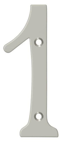 Deltana RN4-1U15 4" Numbers; Solid Brass; Satin Nickel Finish.