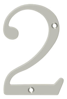 Deltana RN4-2U15 4" Numbers; Solid Brass; Satin Nickel Finish.
