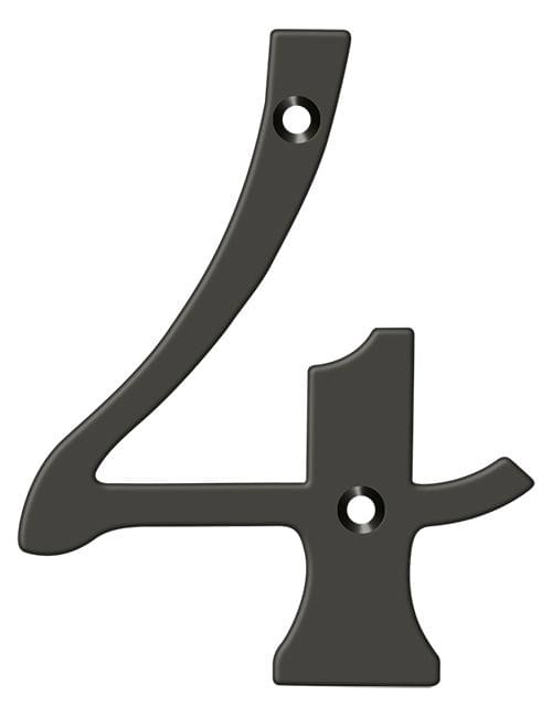 Deltana RN4-4U10B 4" Numbers; Solid Brass; Oil Rubbed Bronze Finish.