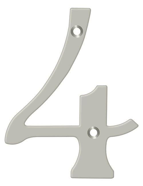 Deltana RN4-4U15 4" Numbers; Solid Brass; Satin Nickel Finish.