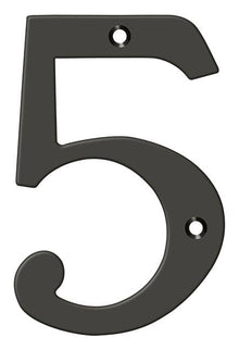 Deltana RN4-5U10B 4" Numbers; Solid Brass; Oil Rubbed Bronze Finish.