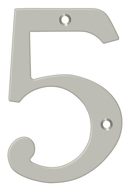 Deltana RN4-5U15 4" Numbers; Solid Brass; Satin Nickel Finish.