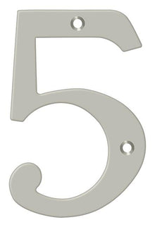 Deltana RN4-5U15 4" Numbers; Solid Brass; Satin Nickel Finish.