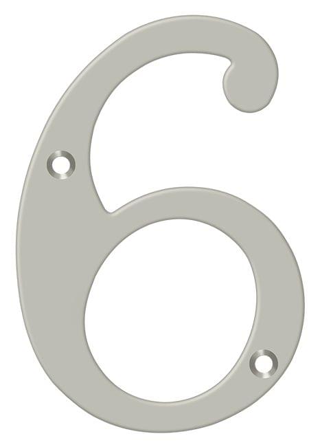 Deltana RN4-6U15 4" Numbers; Solid Brass; Satin Nickel Finish.