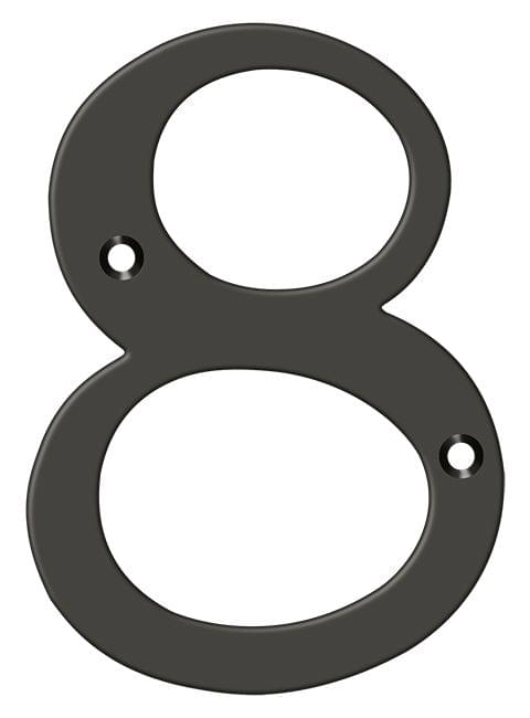 Deltana RN4-8U10B 4" Numbers; Solid Brass; Oil Rubbed Bronze Finish.