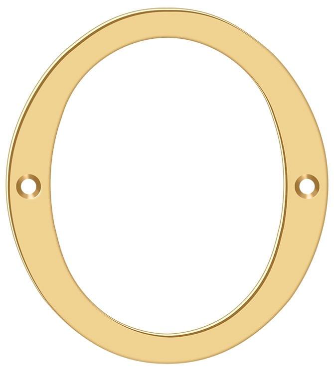 Deltana RN6-0 6" Numbers; Solid Brass; Lifetime Brass Finish.
