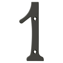 Deltana RN6-1U10B 6" Numbers; Solid Brass; Oil Rubbed Bronze Finish.