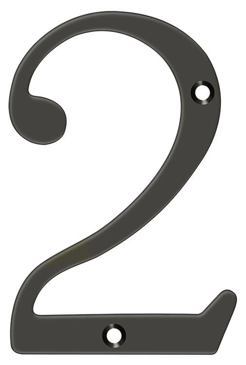 Deltana RN6-2U10B 6" Numbers; Solid Brass; Oil Rubbed Bronze Finish.