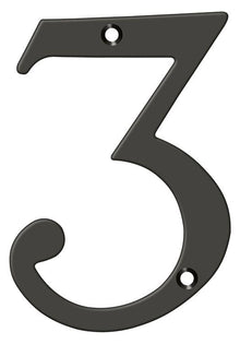 Deltana RN6-3U10B 6" Numbers; Solid Brass; Oil Rubbed Bronze Finish.