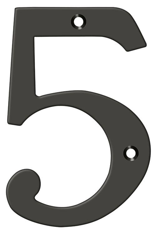 Deltana RN6-5U10B 6" Numbers; Solid Brass; Oil Rubbed Bronze Finish.