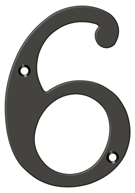 Deltana RN6-6U10B 6" Numbers; Solid Brass; Oil Rubbed Bronze Finish.