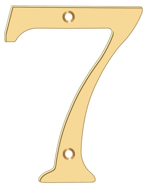 Deltana RN6-7 6" Numbers; Solid Brass; Lifetime Brass Finish.